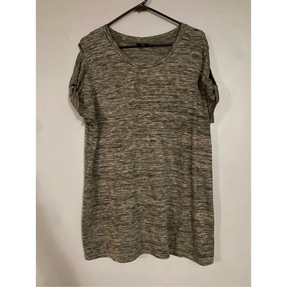 MOSSIMO Heathered Green Cut-Out Twist Short-Sleeve Crew Neck T-Shirt XXL